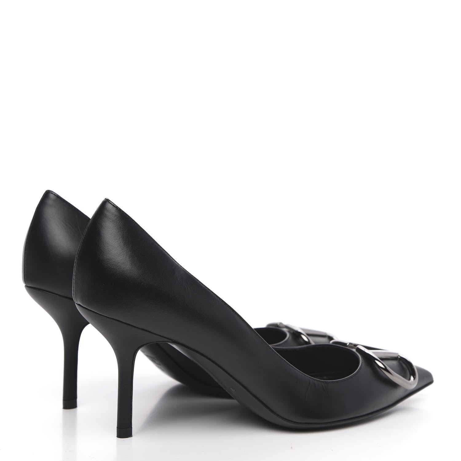 Valentino Garavani Calfskin Vlogo Signature 80mm Pumps 37.5 Black 4 of 8