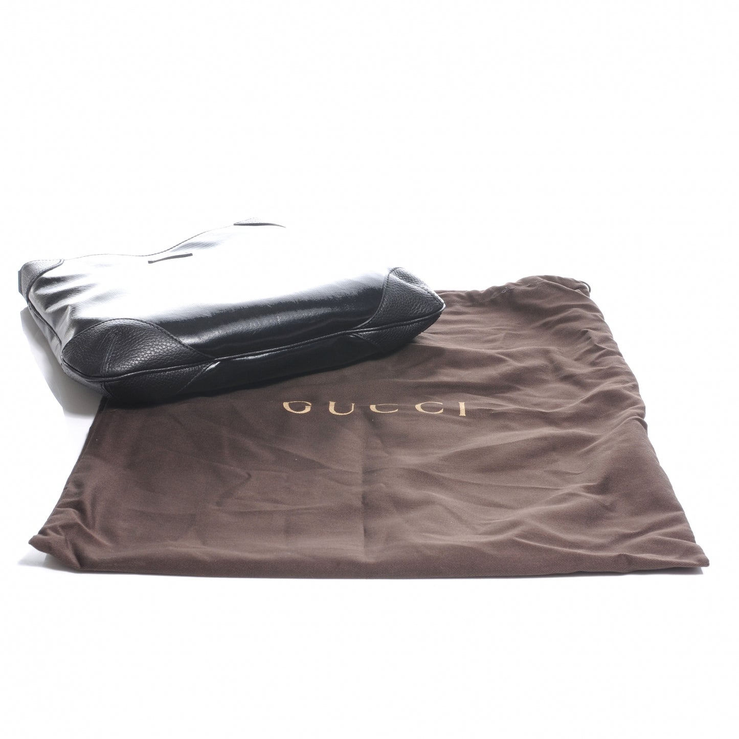 Leather Signature Shoulder Bag Black