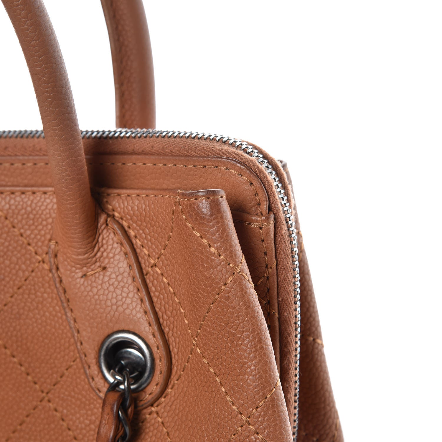 Chanel Grained Vegetal Calfskin Small Urban Shopping Tote Camel 10 of 10