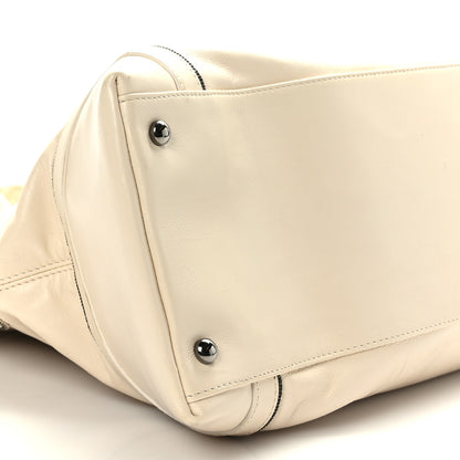 Chanel Lambskin East West Soho Shopper White 8 of 9
