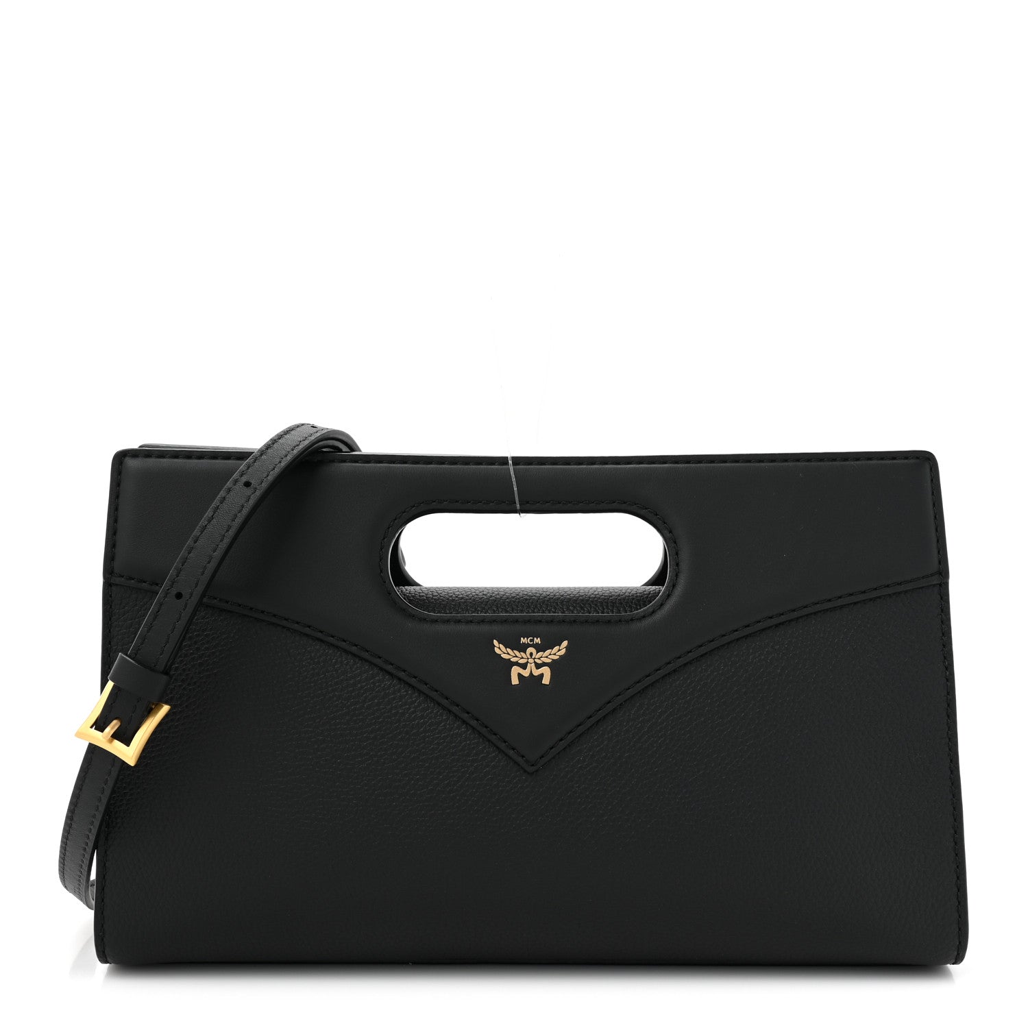 MCM Small Calfskin Diamond Tote Black Black 1 of 9