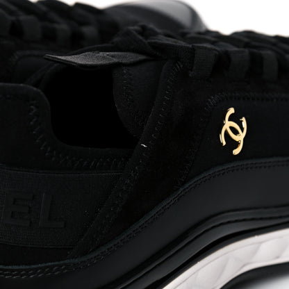 Chanel Velvet Calfskin Mixed Fibers CC Sneakers 42 Black 8 of 9