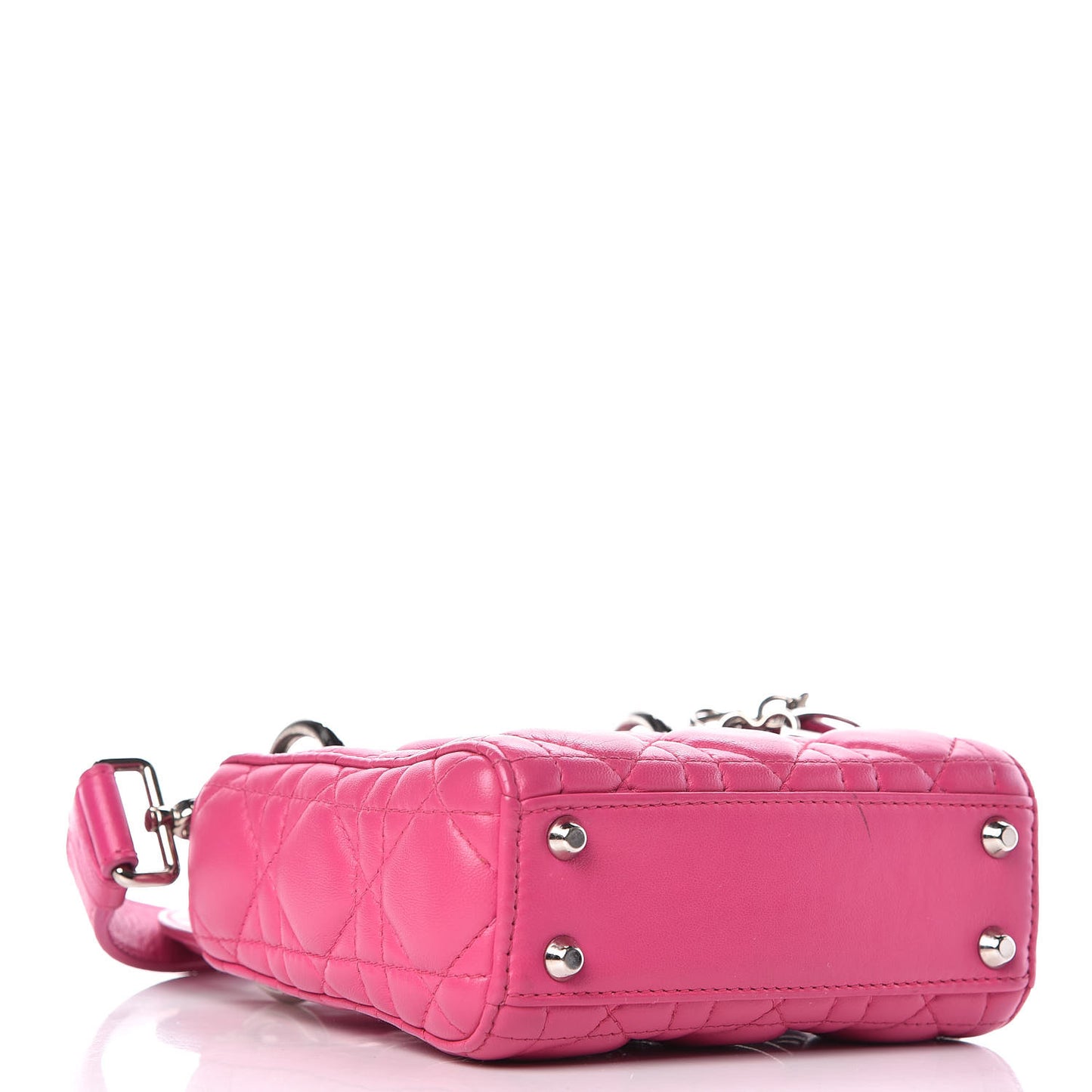 Lambskin Cannage Nano Lady Dior Fuchsia