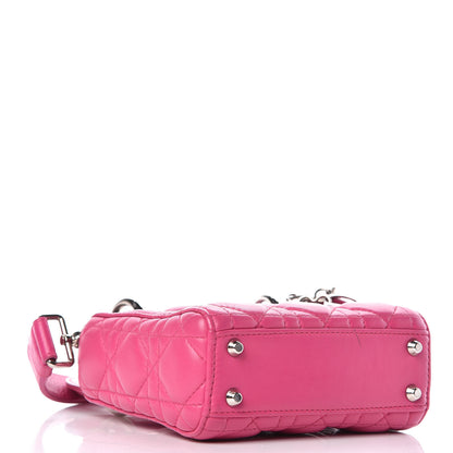 Christian Dior Lambskin Cannage Nano Lady Dior Fuchsia 4 of 11