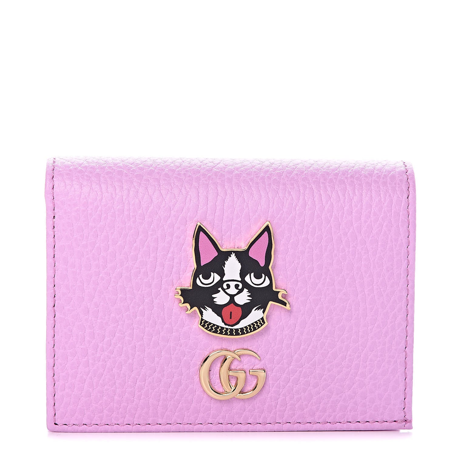 Gucci Dollar Calfskin Bosco Card Case Wallet Malva 1 of 8