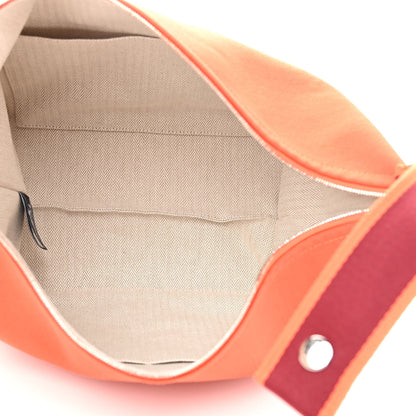 Hermes Canvas Small Bride-A-Brac Pouch Orange Burgundy 5 of 9