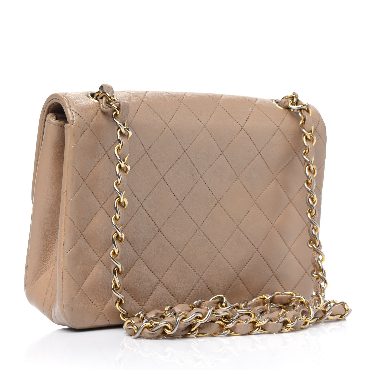 Chanel Lambskin Quilted Small Single Flap Bag Beige 2 of 5
