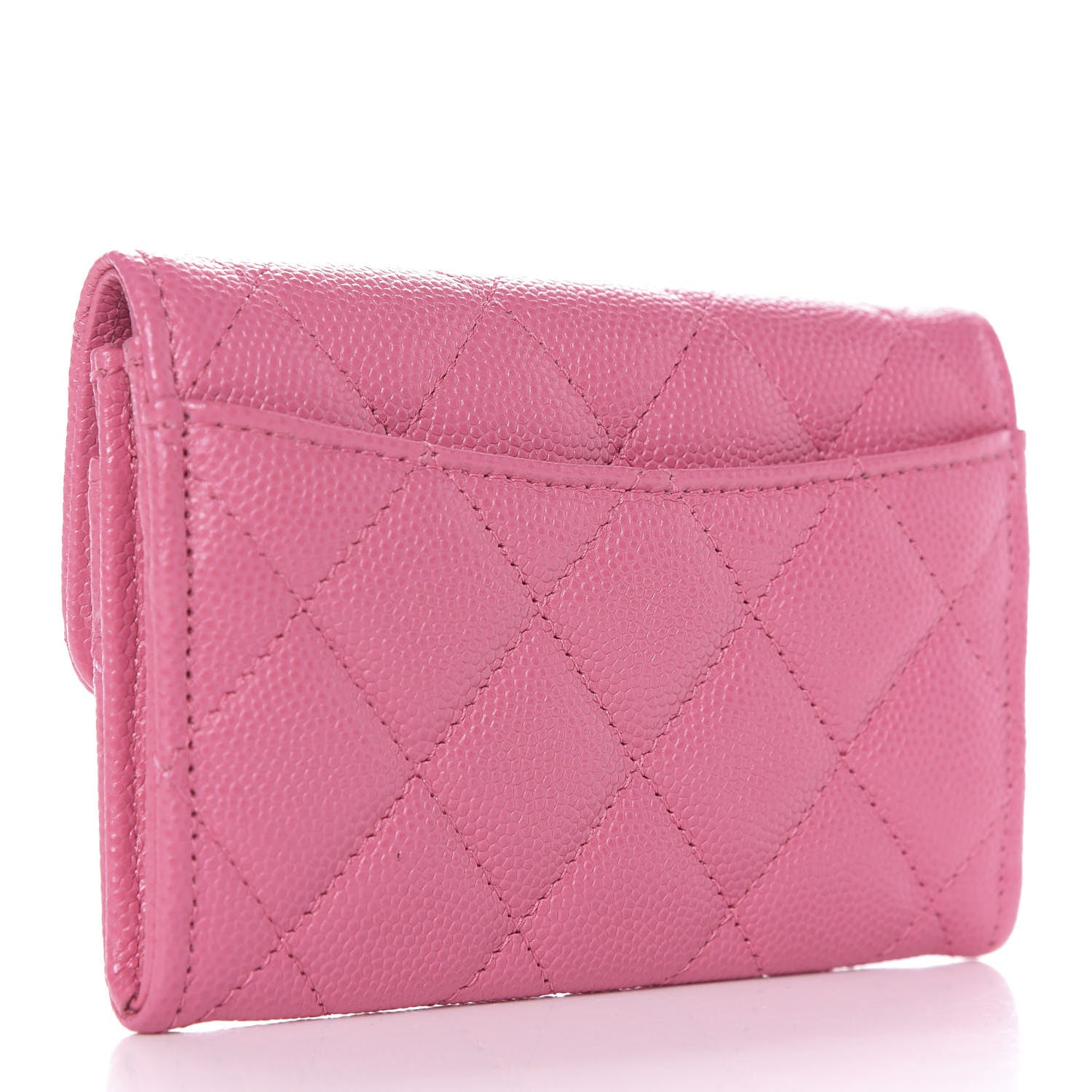 Chanel Caviar Quilted Flap Card Holder Wallet Pink 3 of 13