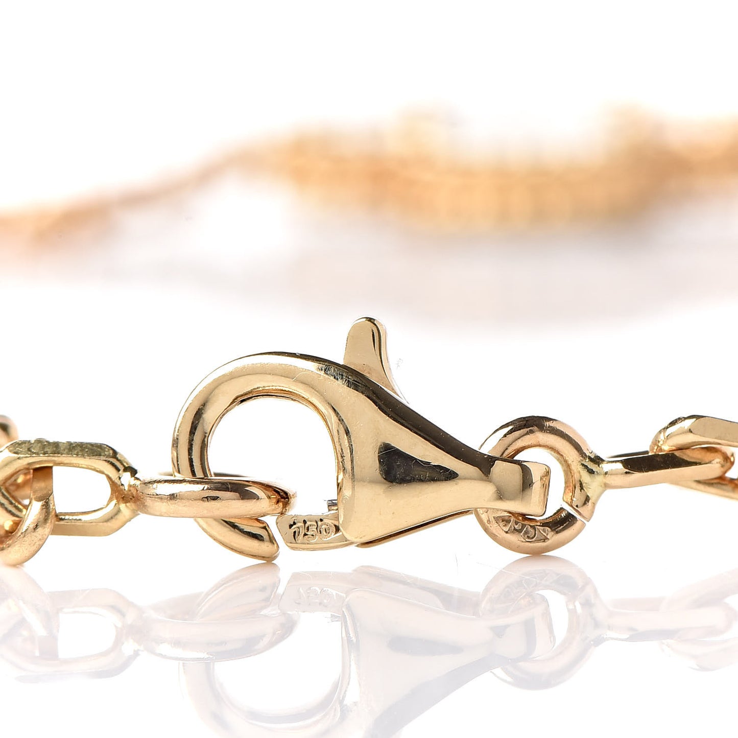 18K Yellow Gold Malachite 5 Motifs Vintage Alhambra Bracelet