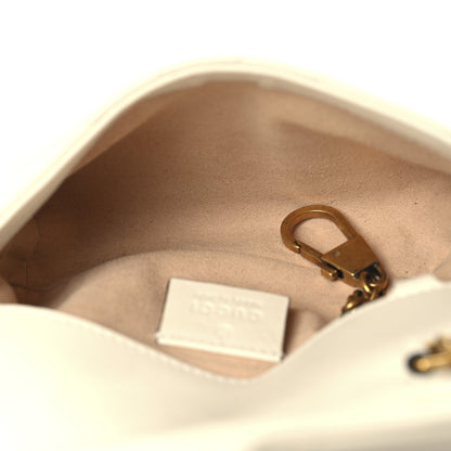 Gucci Calfskin Matelasse Super Mini GG Marmont Shoulder Bag White 5 of 12