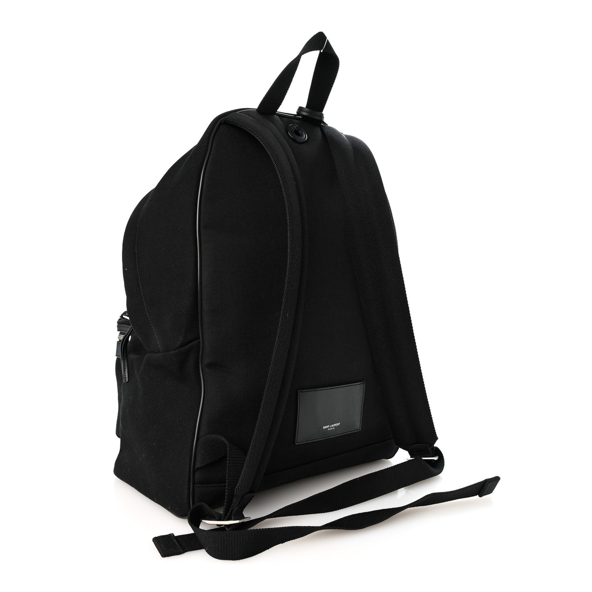 Canvas Signature Embroidered City Backpack Black
