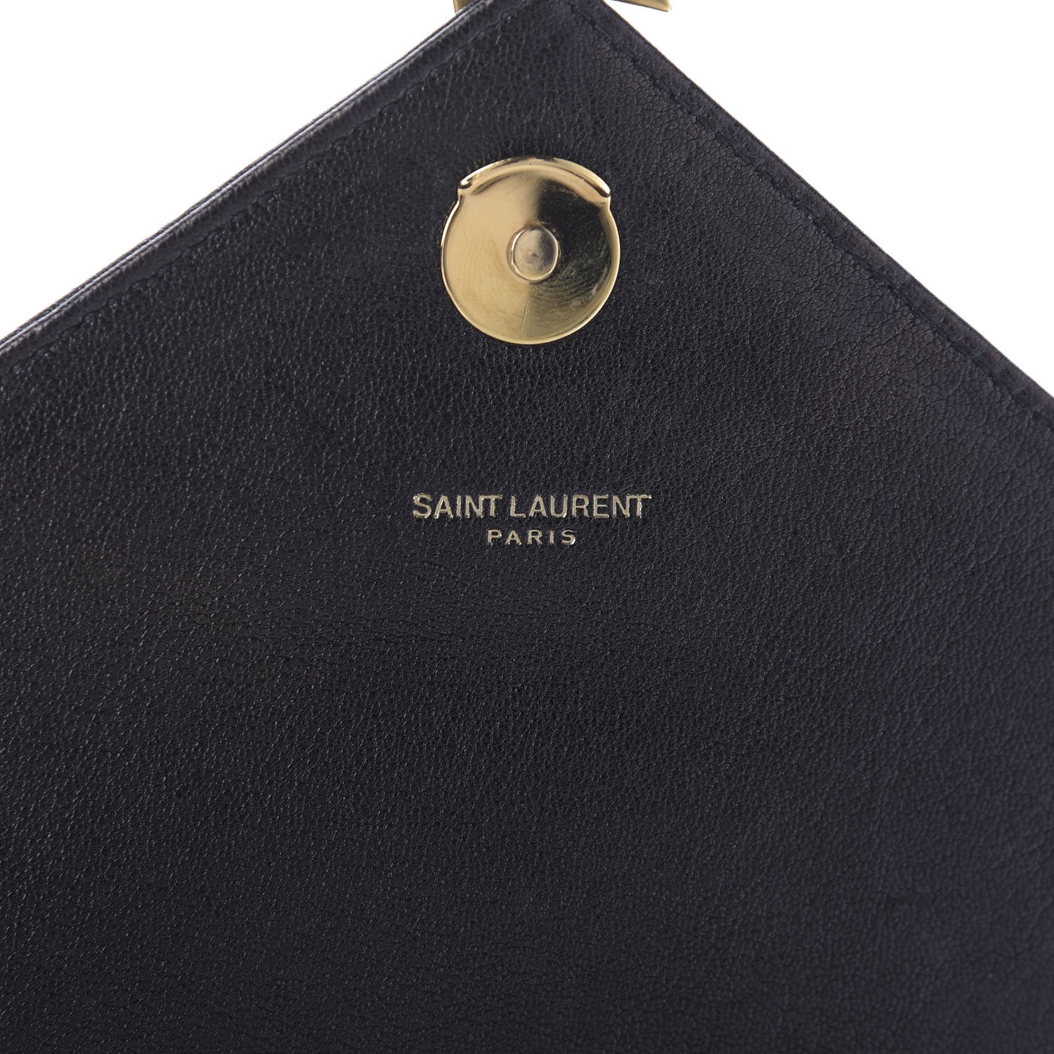 Saint Laurent Sheepskin Matelasse Chevron Monogram Large College Satchel Black 9 of 9