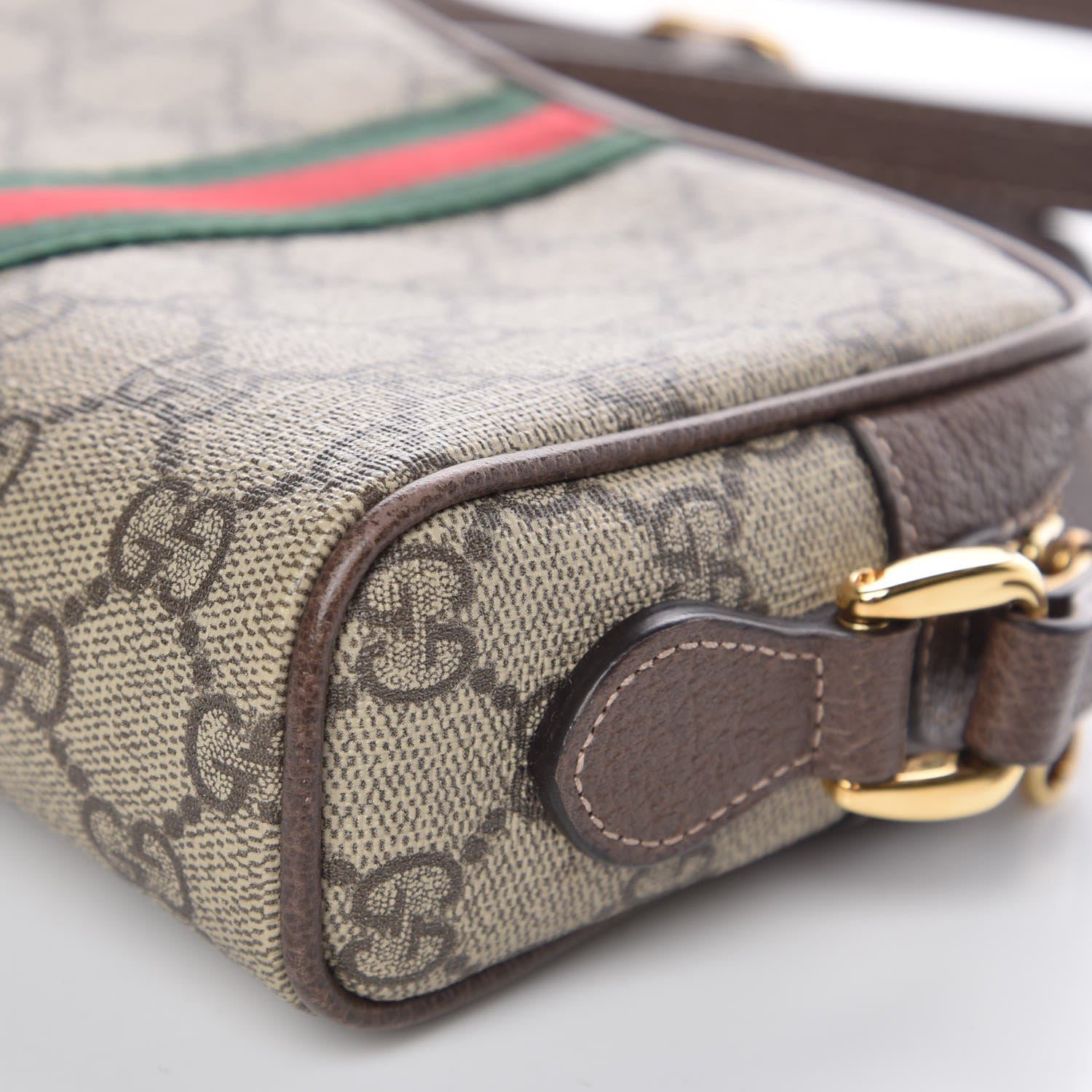 Gucci GG Supreme Monogram Web Mini Ophidia Shoulder Bag Brown 15 of 16