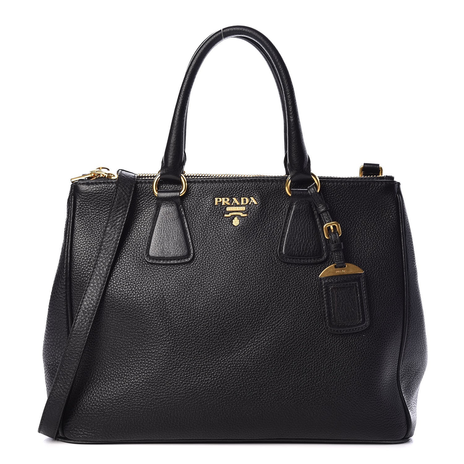 Prada Vitello Daino Large Double Zip Tote Nero Black 1 of 24