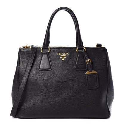 Prada Vitello Daino Large Double Zip Tote Nero Black 1 of 24