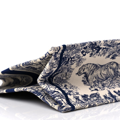 Christian Dior Canvas Embroidered Large Dioriviera Toile De Jouy Book Tote Blue 7 of 9