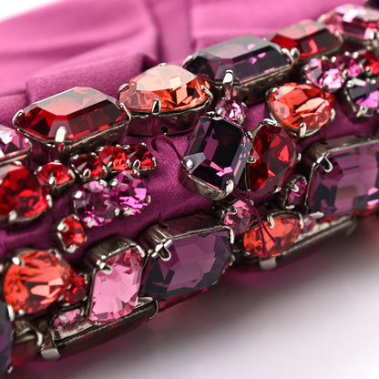Prada Satin Crystal Frame Clutch Fuxia 7 of 7