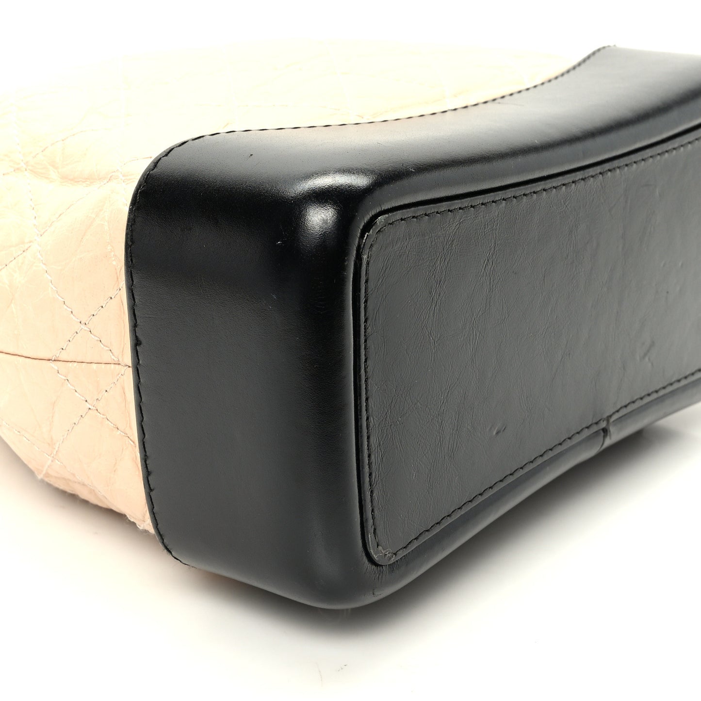 Aged Calfskin Quilted Small Gabrielle Backpack Beige Black