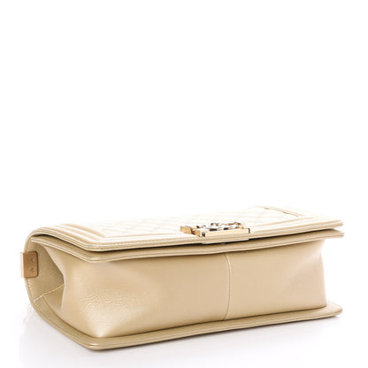 Chanel Pearly Caviar Quilted Medium Boy Flap Light Gold 4 of 7