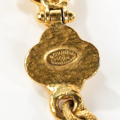 Chanel Resin CC Clover Necklace Gold 5 of 5