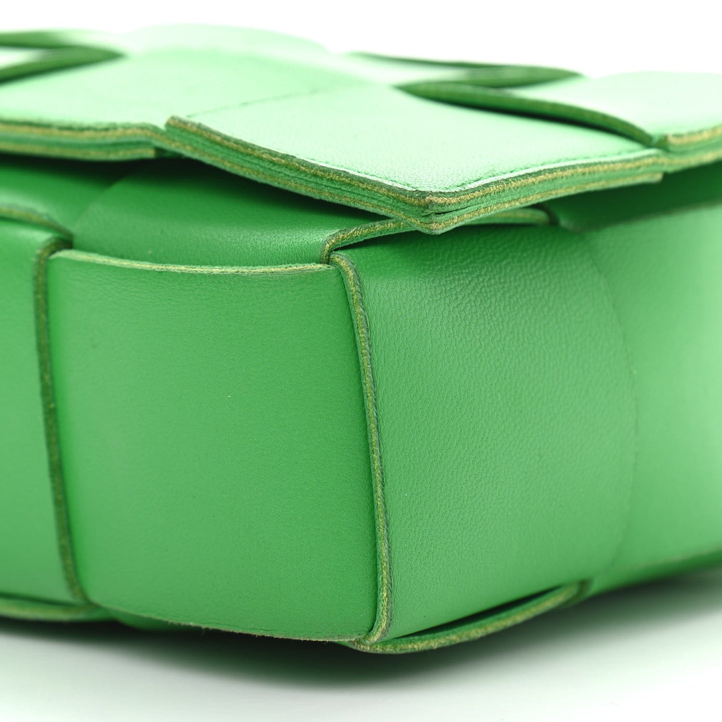 Lambskin Maxi Intrecciato Cassette Crossbody Bag Grass