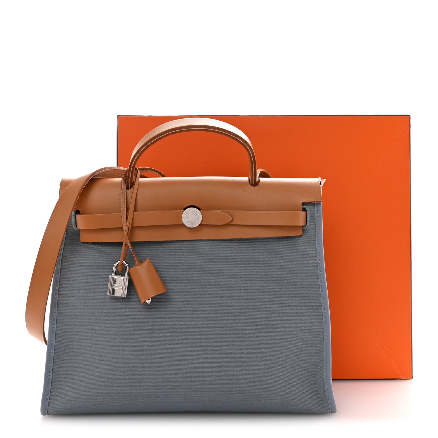 Hermes Military Toile Vache Hunter Herbag Zip PM 31 Bleu Lin 12 of 12
