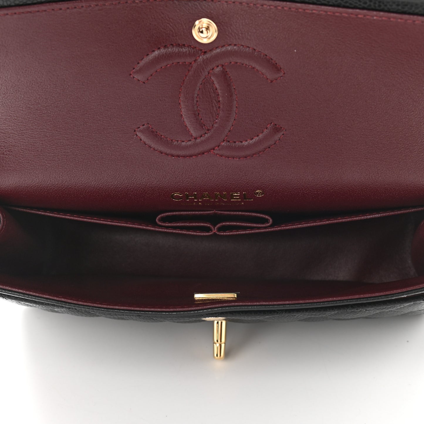 Caviar Quilted Small Double Flap Black