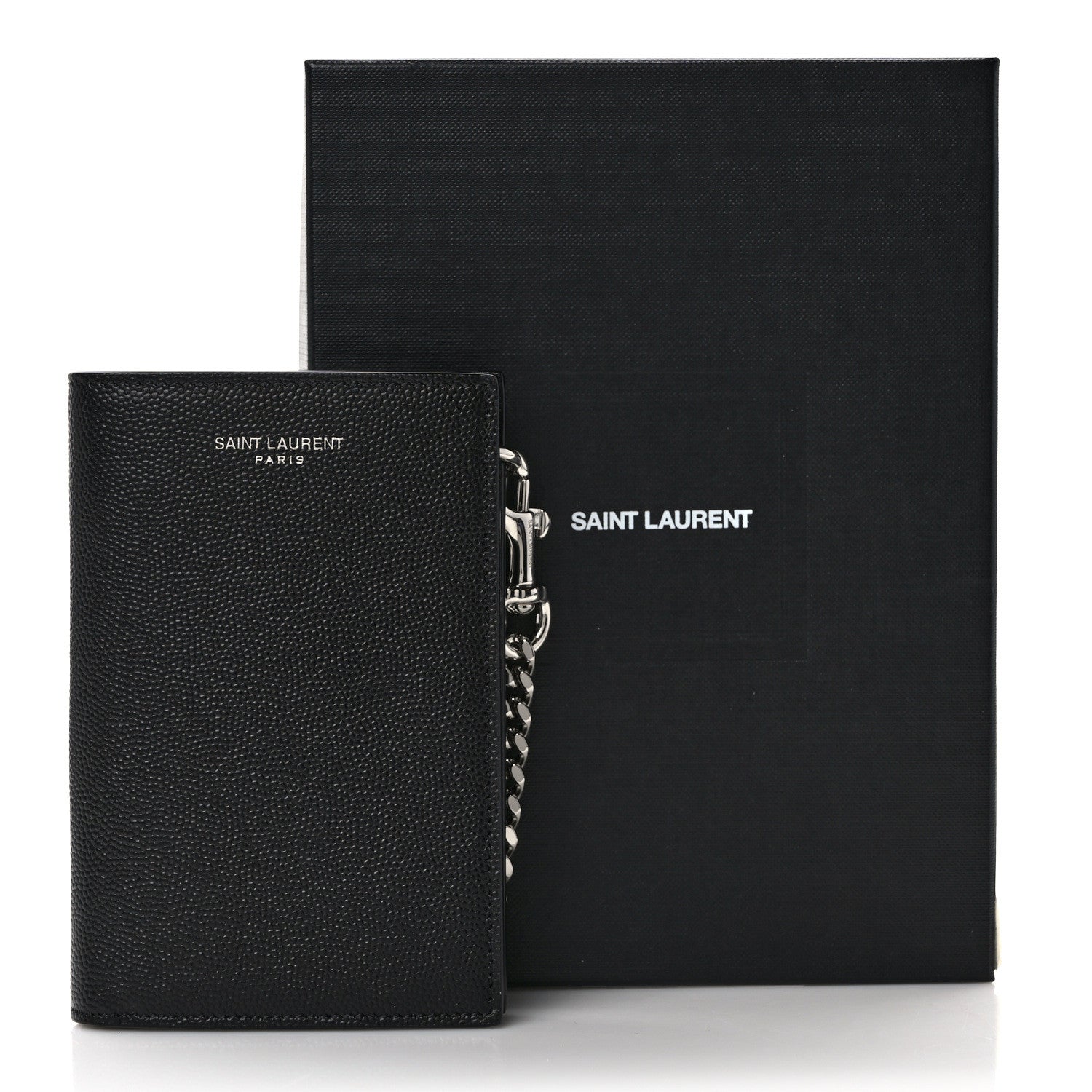 Saint Laurent Grain De Poudre North South Chain Wallet Black 8 of 8