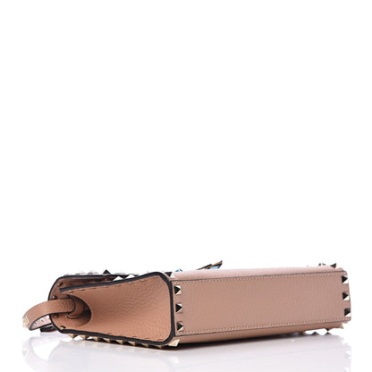 Valentino Garavani Pebbled Calfskin Medium Rockstud Flip Lock Crossbody Bag Skin Sorbet 4 of 9