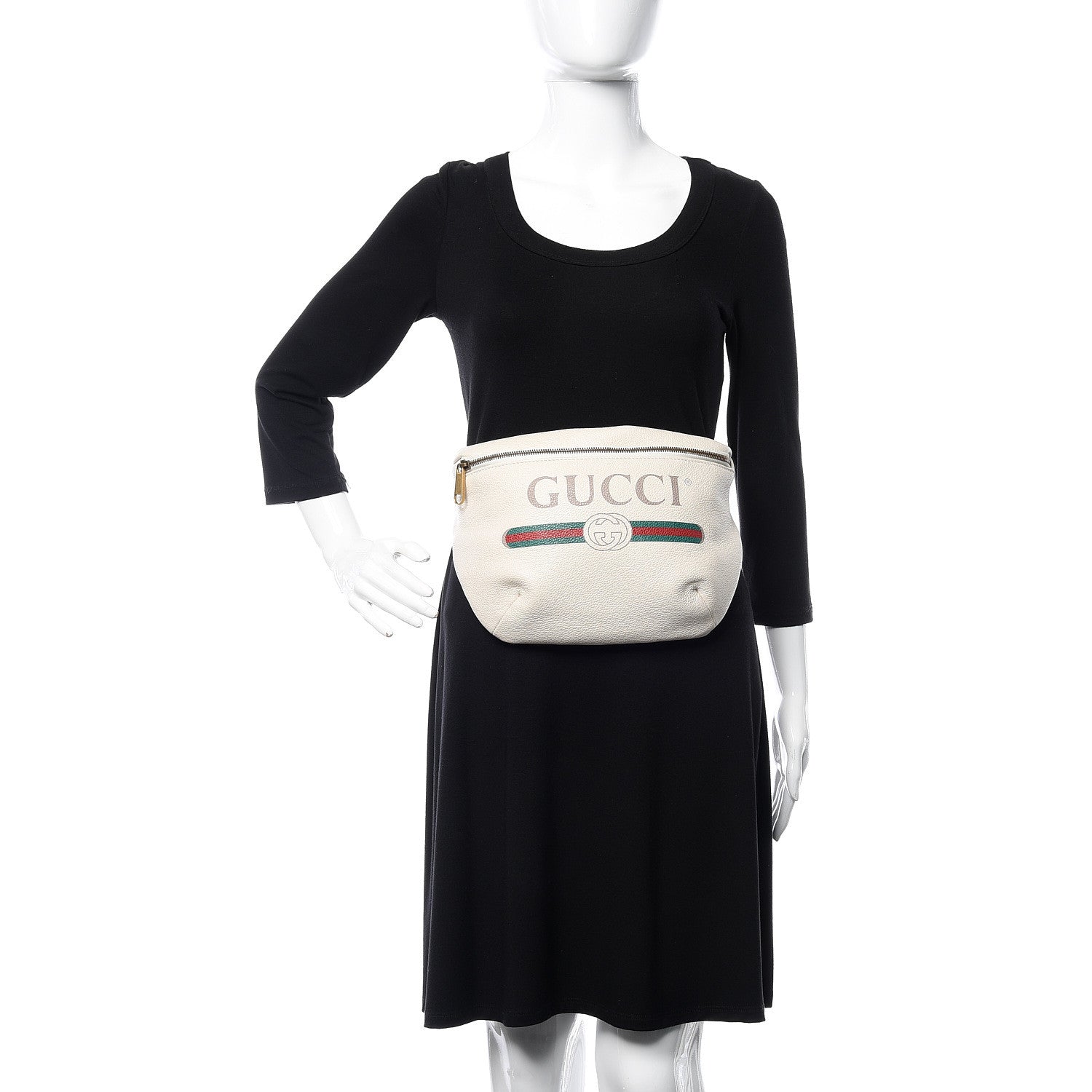 Gucci Grained Calfskin Small Logo Belt Bag White 3 of 10