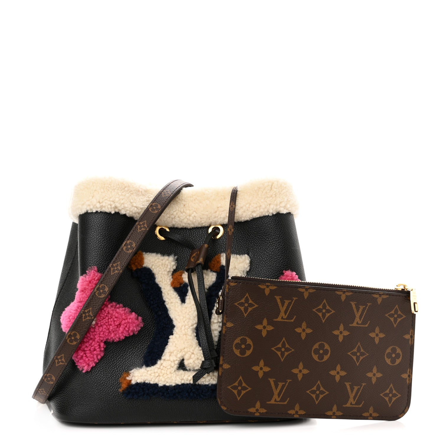 Louis Vuitton Calfskin Teddy NeoNoe MM Black 1 of 10