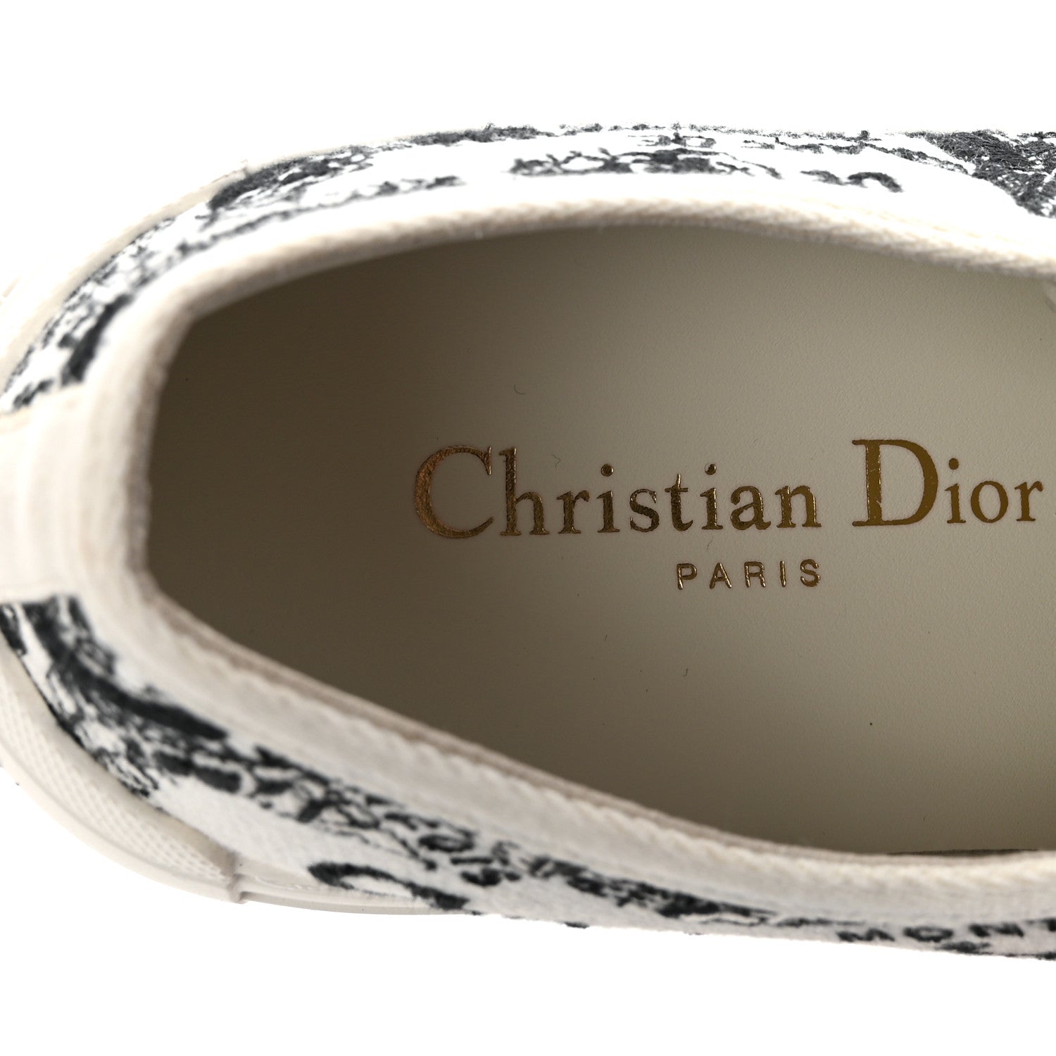 Christian Dior Canvas Embroidered Plan De Paris Womens Walk'N'Dior Platform Sneakers 36.5 White Black 15 of 20
