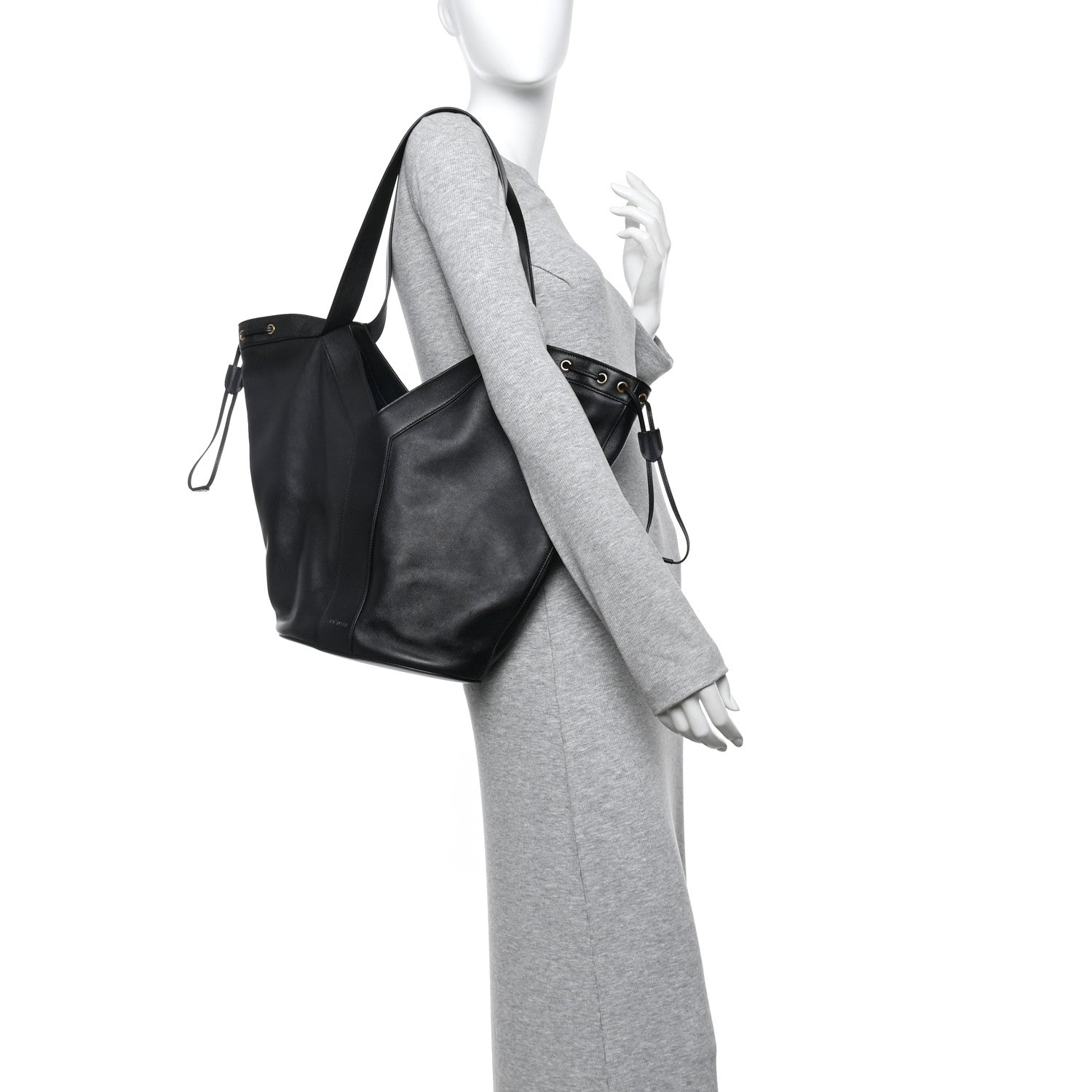 Saint Laurent Santorini Lux Calfskin Y Drawstring Tote Black 2 of 10