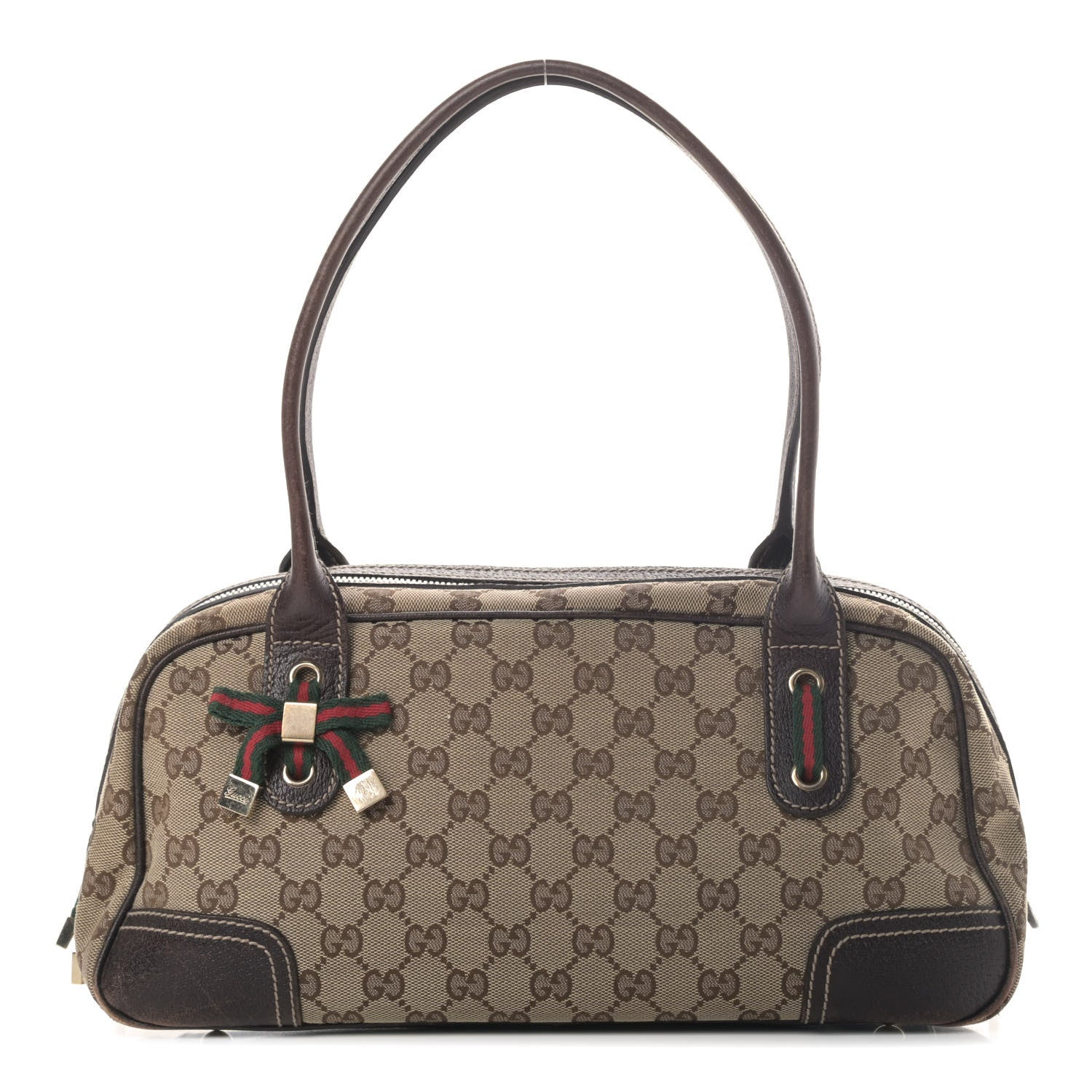 Gucci Monogram Small Princy Satchel Dark Brown 1 of 6