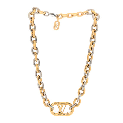 Louis Vuitton Metal Everyday LV Chain Necklace Gold Silver 3 of 6