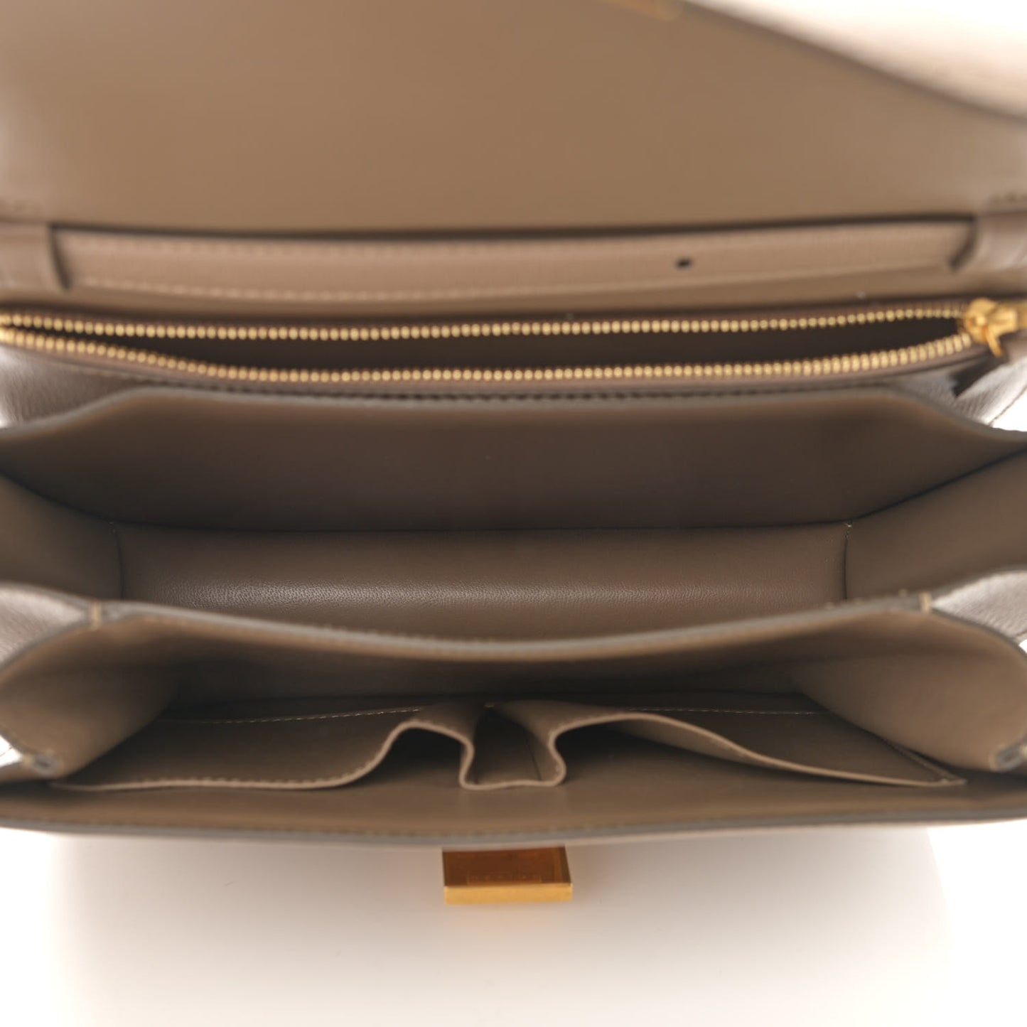 Liege Calfskin Medium Classic Box Flap Bag Taupe