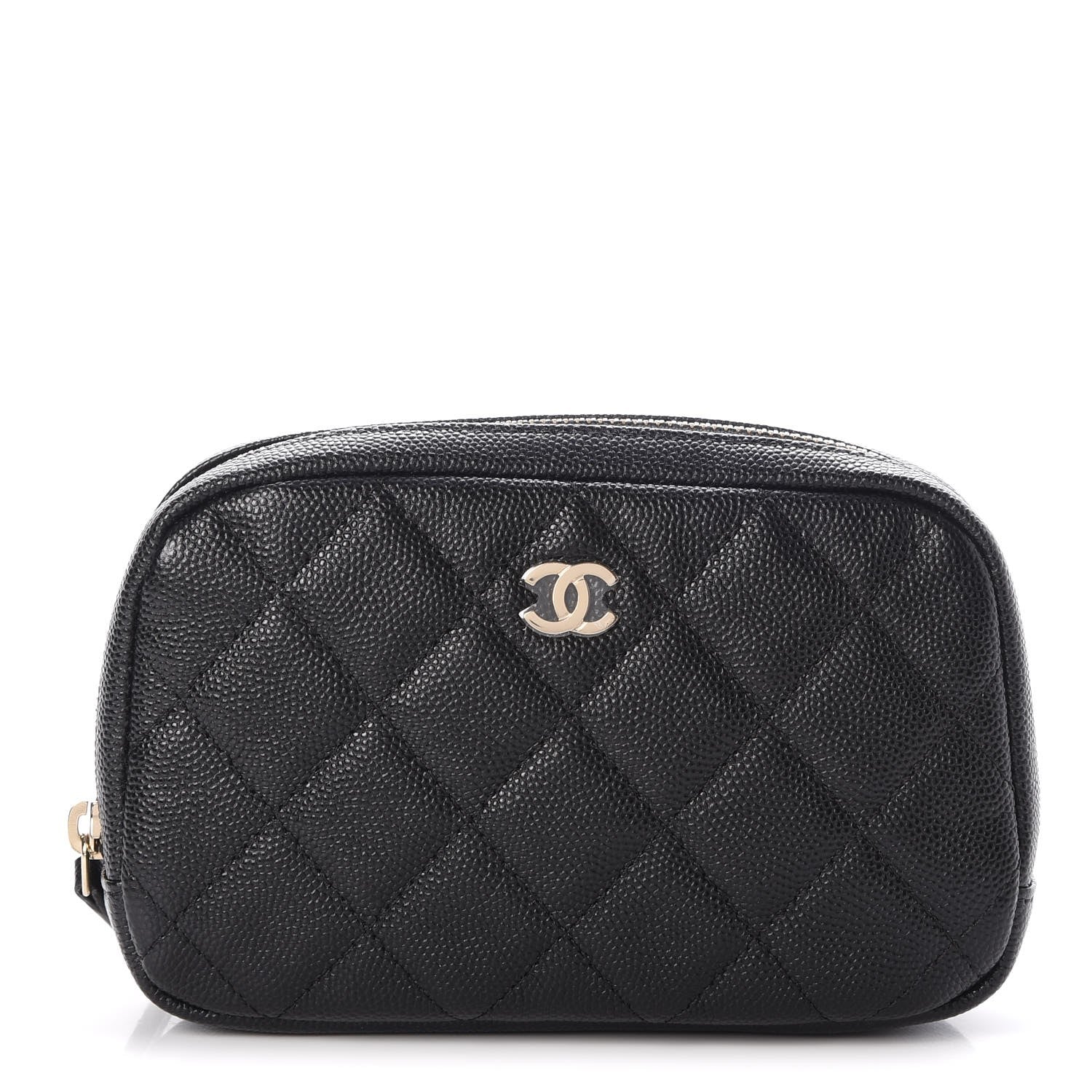Chanel Caviar Quilted Small Curvy Pouch Cosmetic Case Black 1 of 8