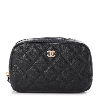 Chanel Caviar Quilted Small Curvy Pouch Cosmetic Case Black 1 of 8
