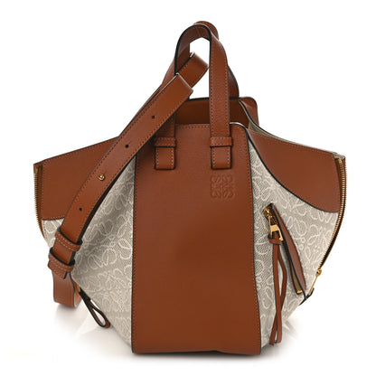 Loewe Calfskin Canvas Anagram Small Hammock Shoulder Bag Ecru Tan 1 of 8