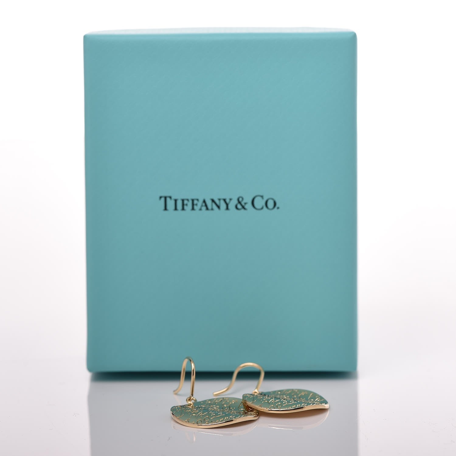 Tiffany 18K Yellow Gold Large Notes Round Drop Earrings 6 of 6