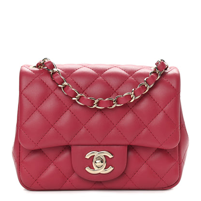 Chanel Lambskin Quilted Mini Square Flap Dark Pink 1 of 8