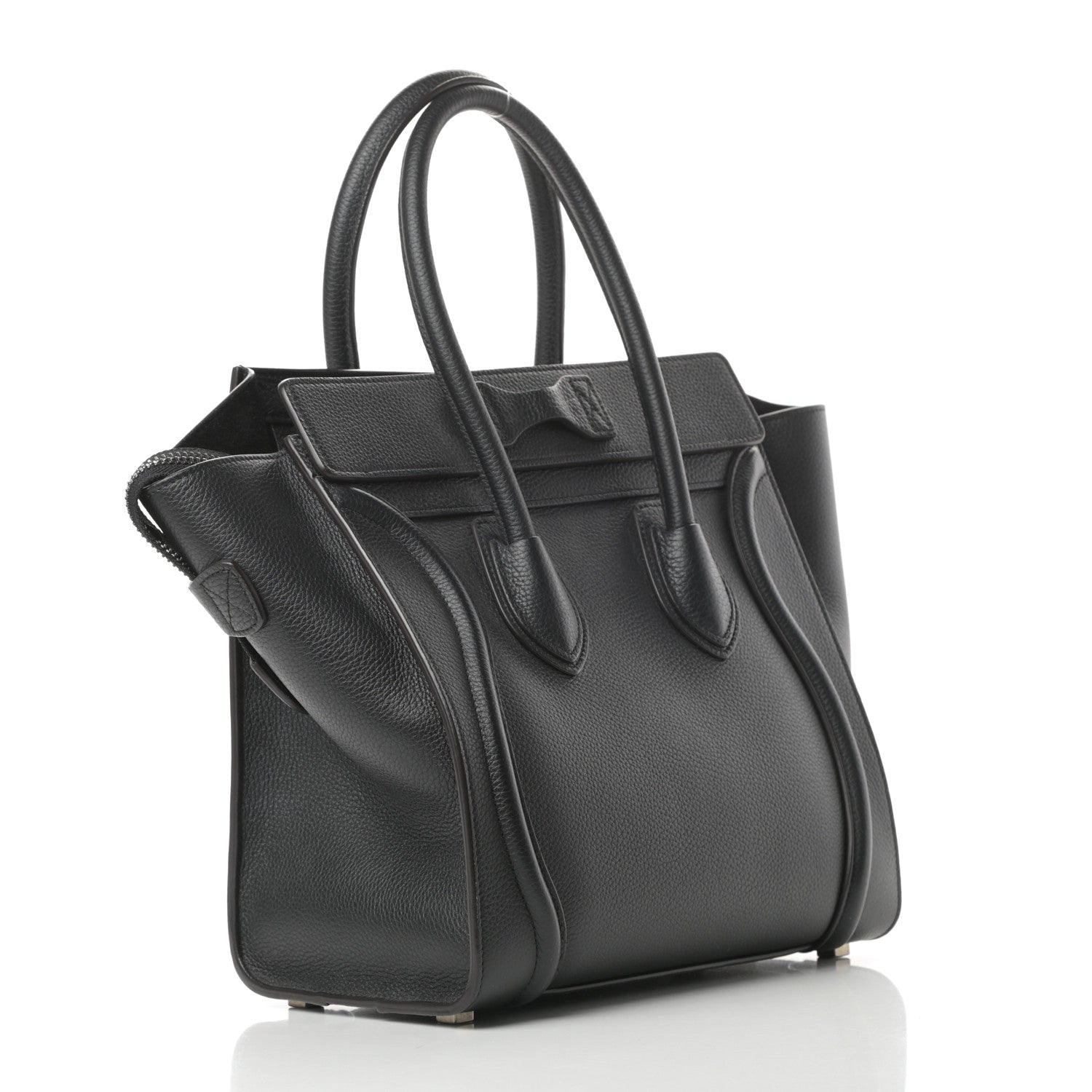 Celine Drummed Calfskin Micro Luggage Black 3 of 10