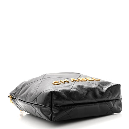 Chanel Shiny Crumpled Calfskin Quilted Pearl Mini Chanel 22 Black 9 of 9