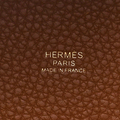 Hermes Taurillon Clemence Swift Eclat Picotin Lock 18 PM  Gold Bleu France 6 of 11