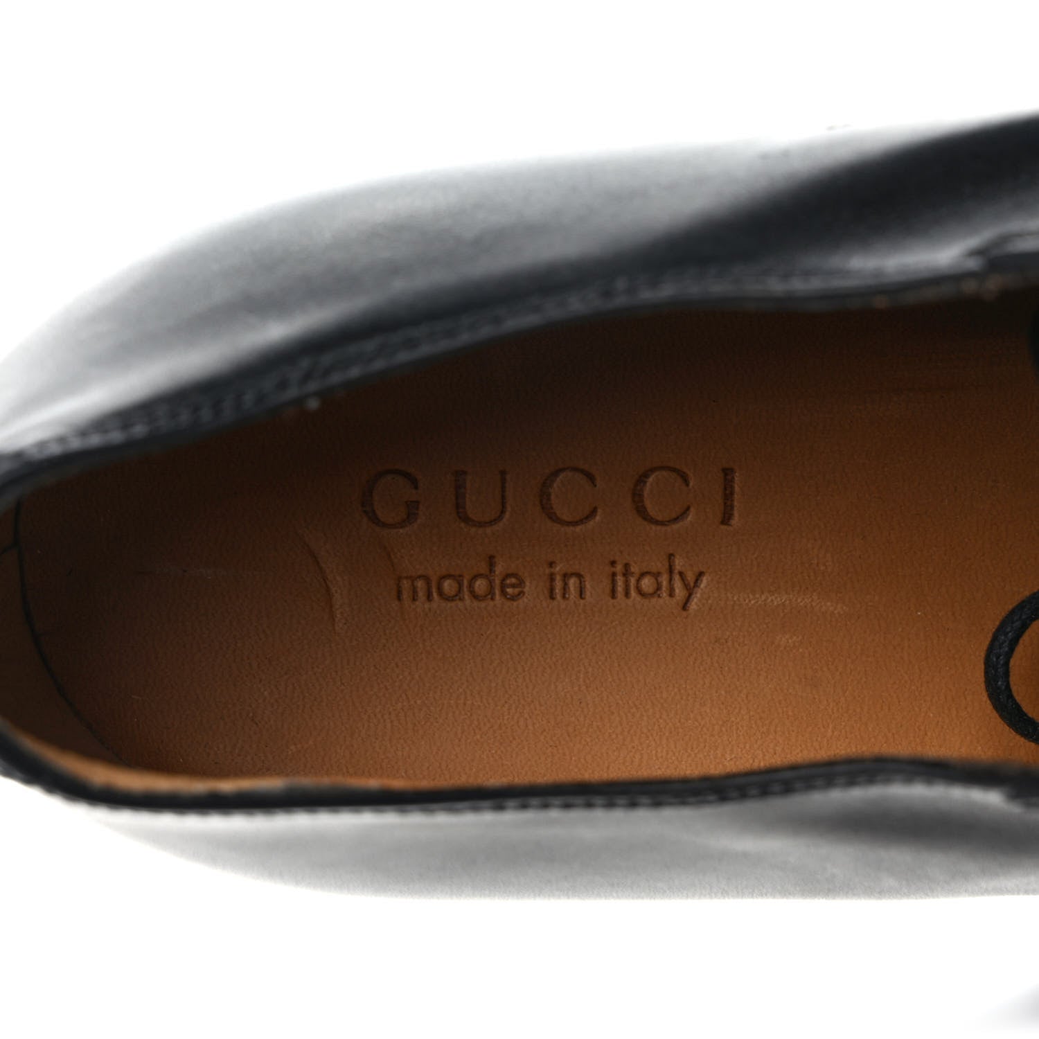 Gucci Calfskin Mens Lace Up Captoe Loafers 9.5 Black 7 of 8