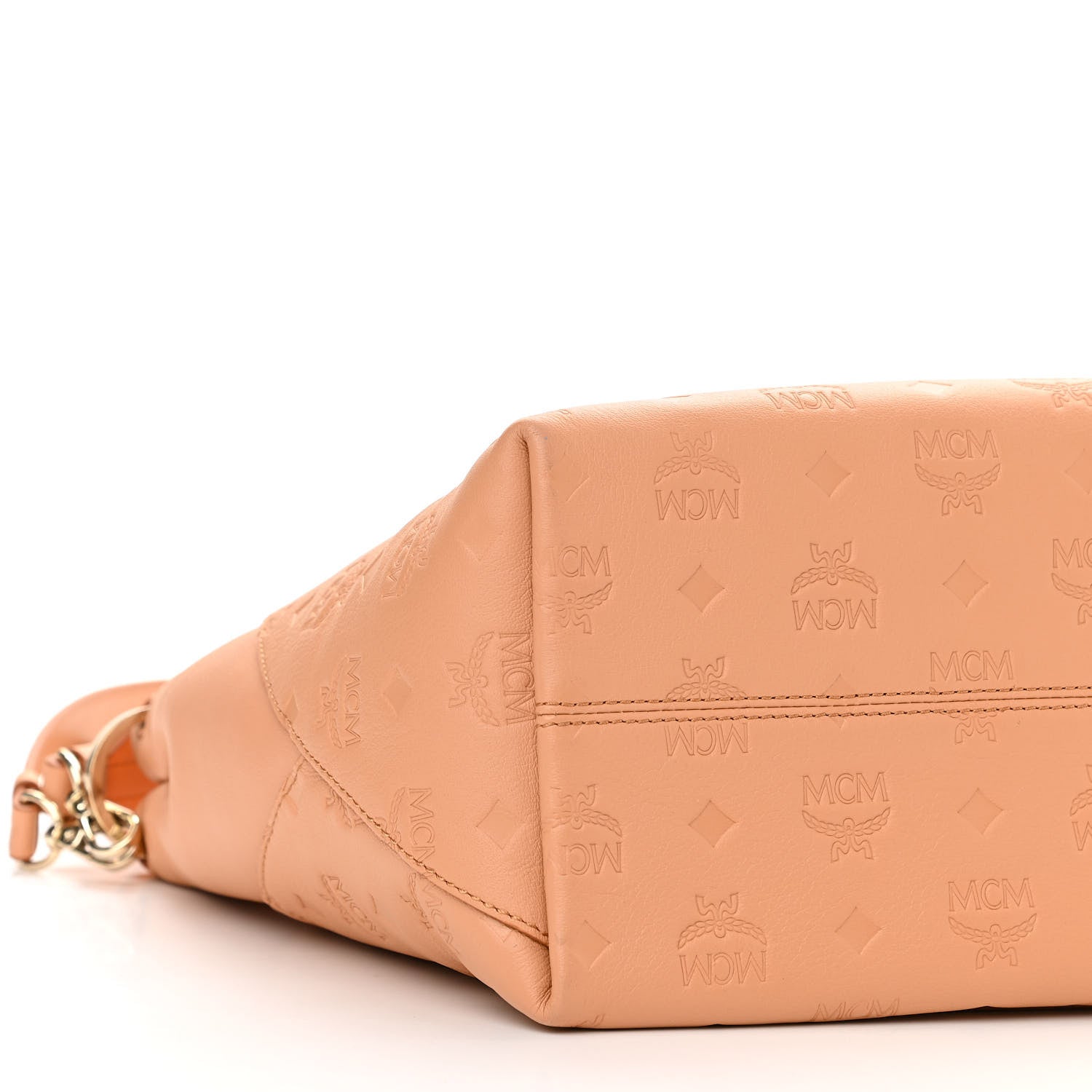 MCM Calfskin Ottomar Monogram Medium Klara Hobo Sandstone 8 of 9