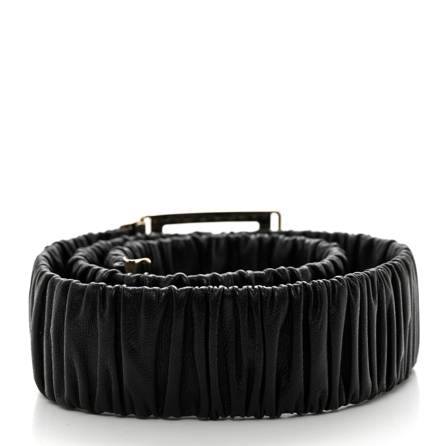 Chanel Lambskin Ruched CC Belt 85 34 Black 2 of 4