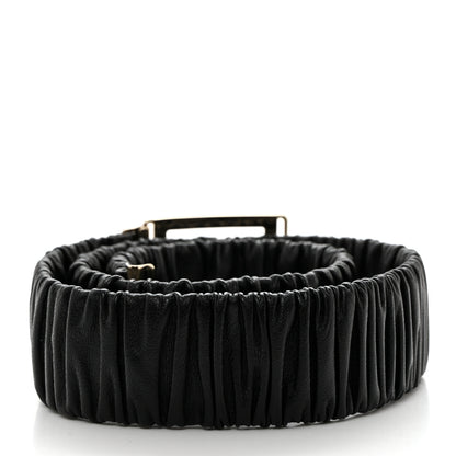 Chanel Lambskin Ruched CC Belt 85 34 Black 2 of 4