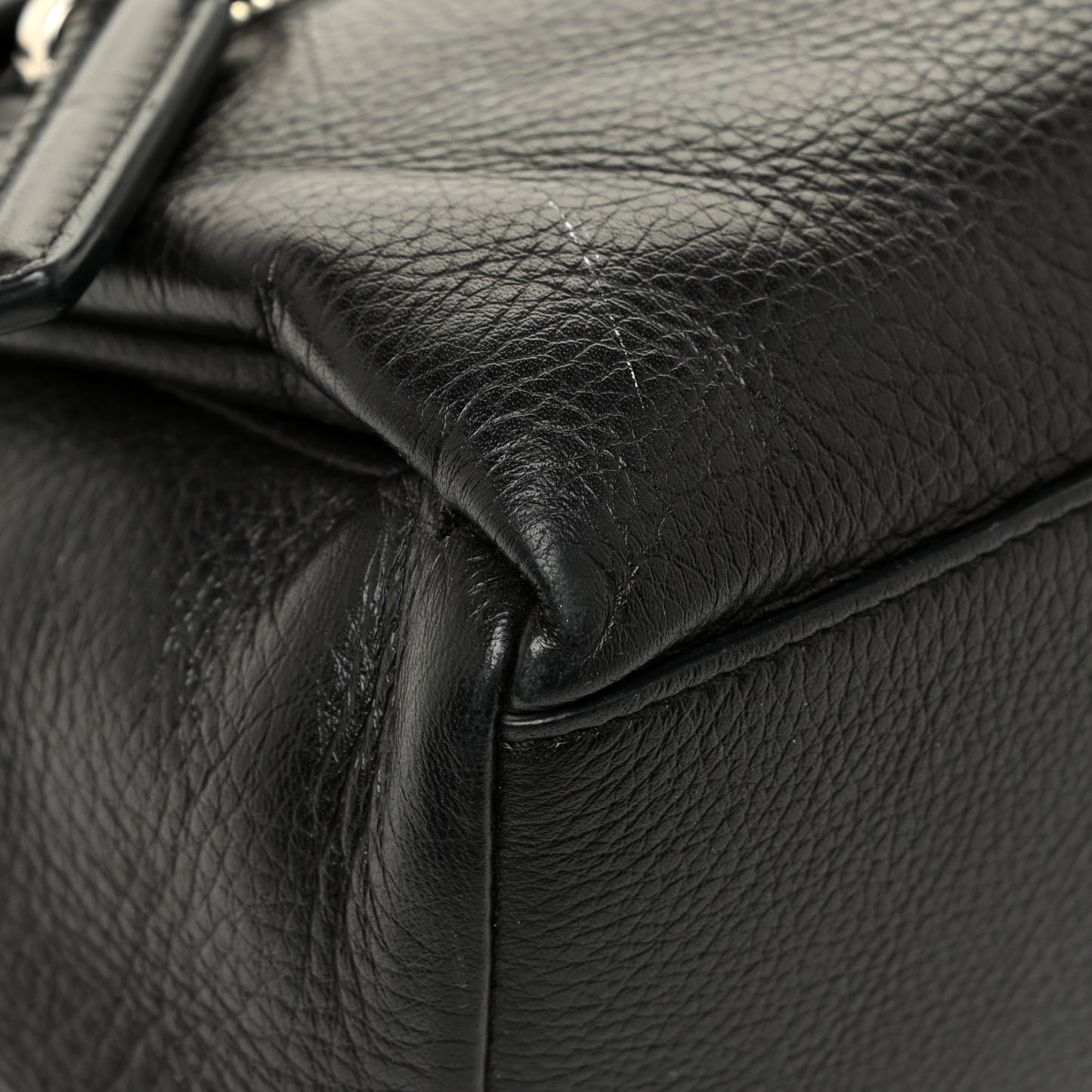 Pebbled Calfskin Small Pandora Pure Flap Bag Dark Brown