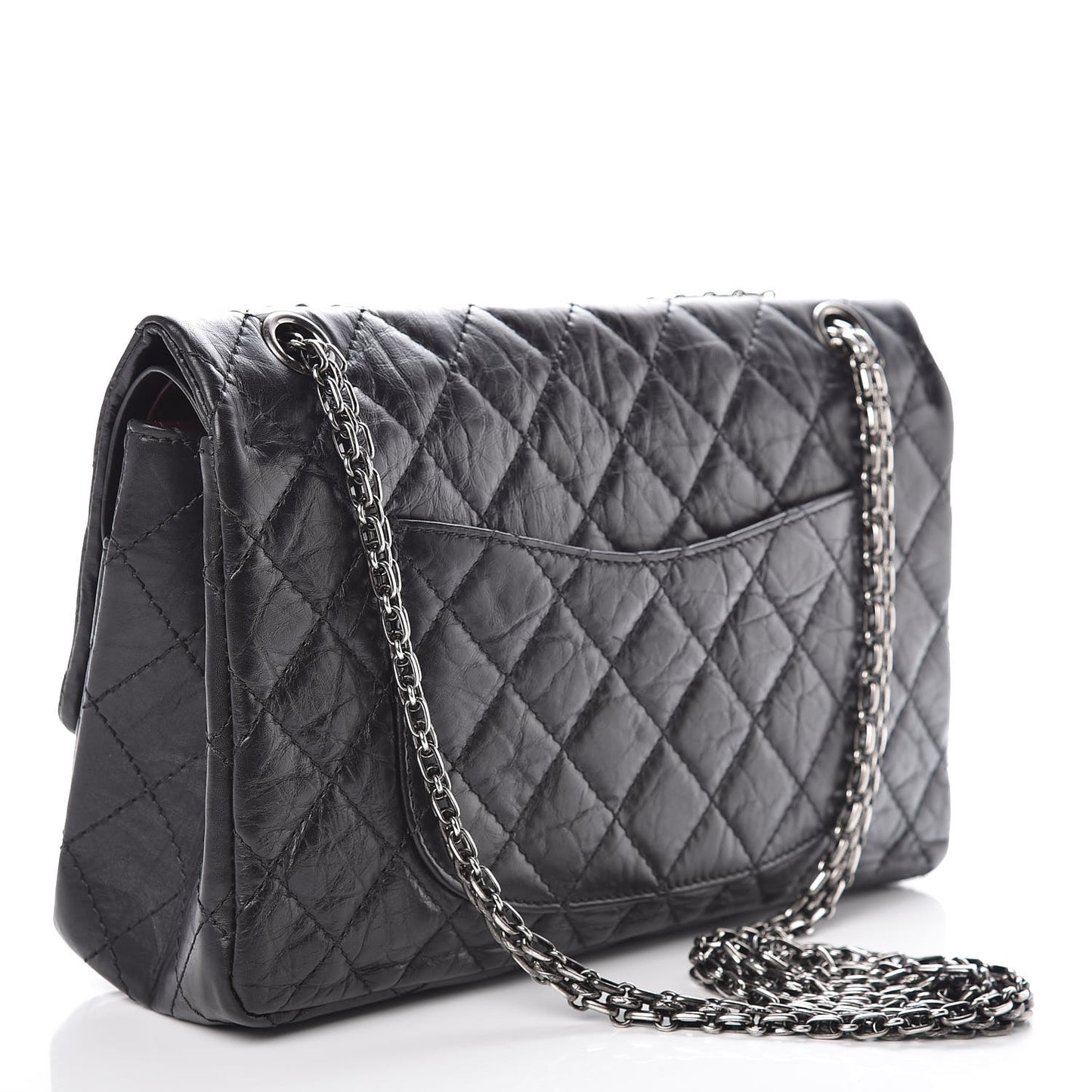 Aged Calfskin Quilted 2.55 Reissue 226 Flap Black